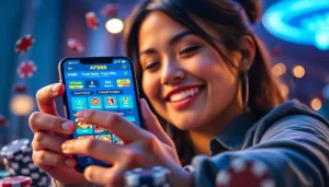 Experience the user-friendly AF88.com interface on mobile devices, featuring vibrant colors and casino elements.