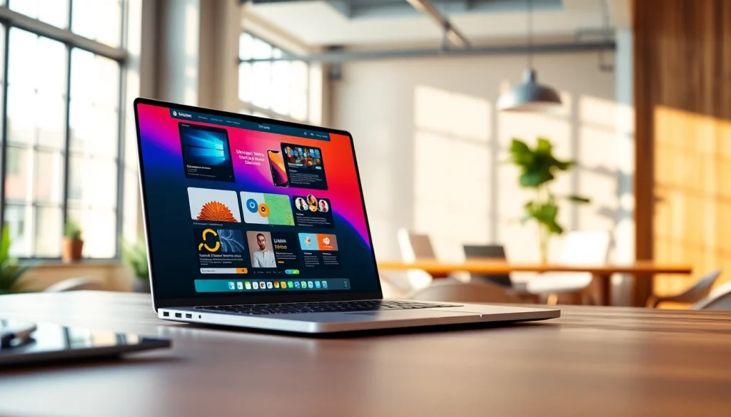 Engaging website interface shown on a laptop at https://uu88.how/, showcasing innovative UX design features.