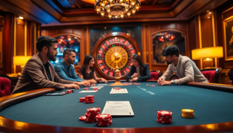 Experience the thrill of 'Link hi88' at a bustling casino poker table, filled with action and excitement.