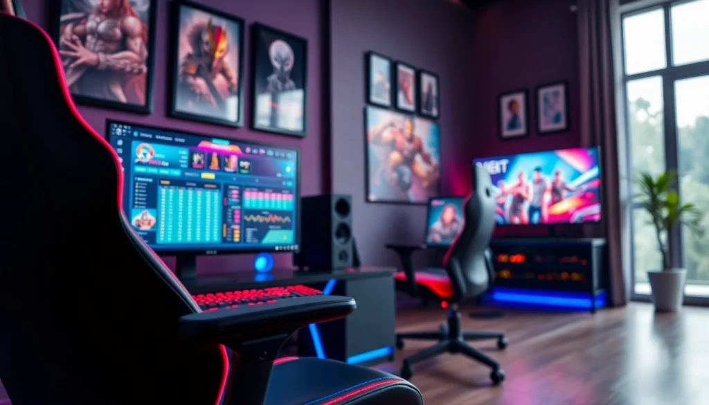 Tampilkan link sayaptogel dalam lingkungan gaming yang modern dan stylish.