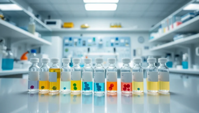 Buying peptides online with a focus on professional peptide vials in a laboratory setting.