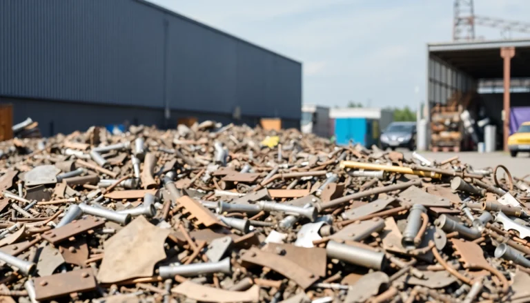 Schrotthändler Bottrop sortiert Altmetall auf einem modernen Schrottplatz.