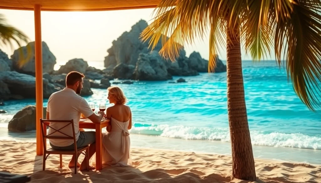 Enjoying a romantic dinner in Cabo travel guide 2025 showcasing beautiful beach sunset.