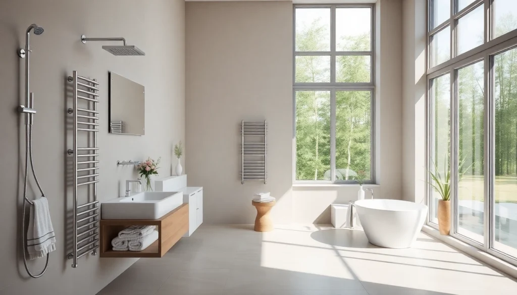 Die Auswahl an sonni sanitär Produkten in einem modernen Badezimmer.