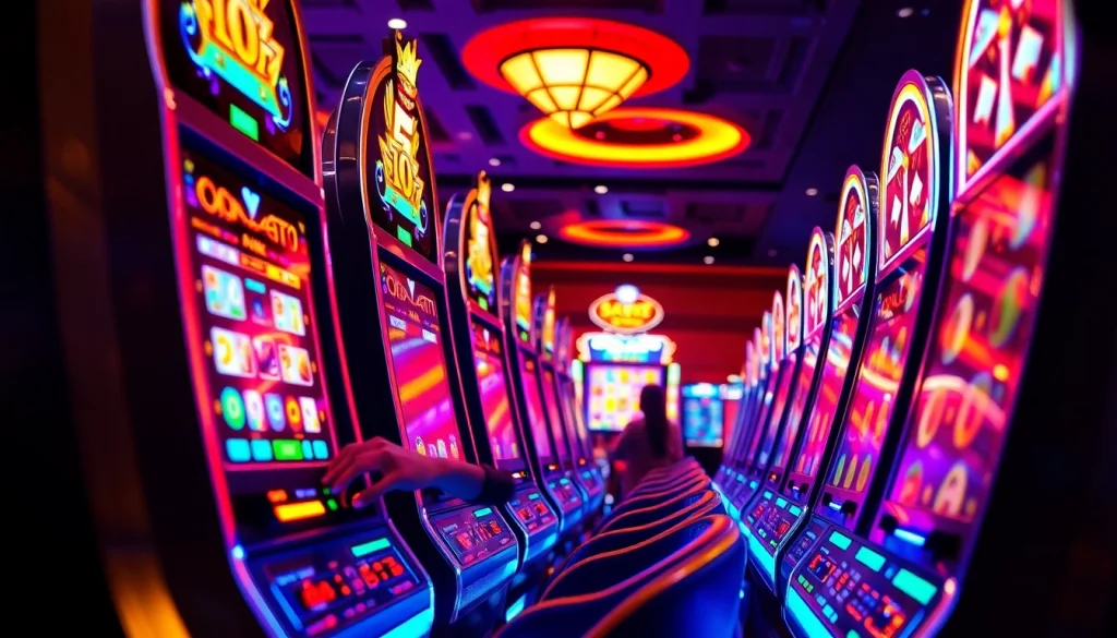 Rasakan sensasi bermain slot gacor di mesin slot modern dengan suasana kasino yang energik.