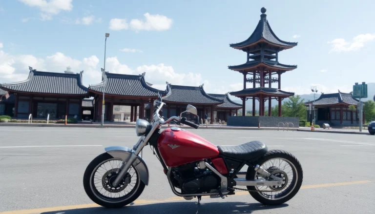 車 リースの魅力を伝える新車が美しい自然の中で並んでいるシーン。