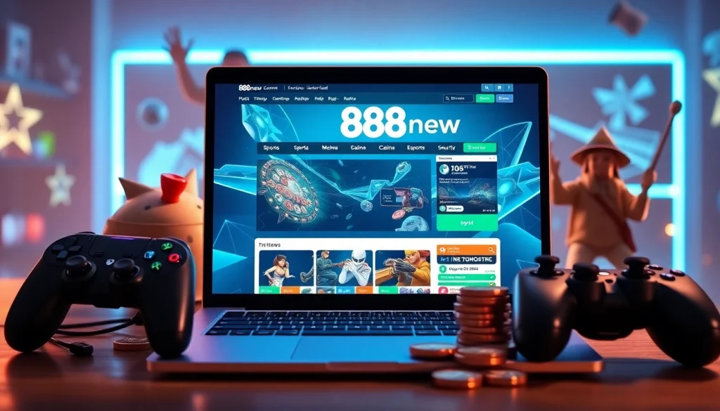 Engaging scene of 888new online gaming platform showcasing diverse gaming options and a user-friendly interface.