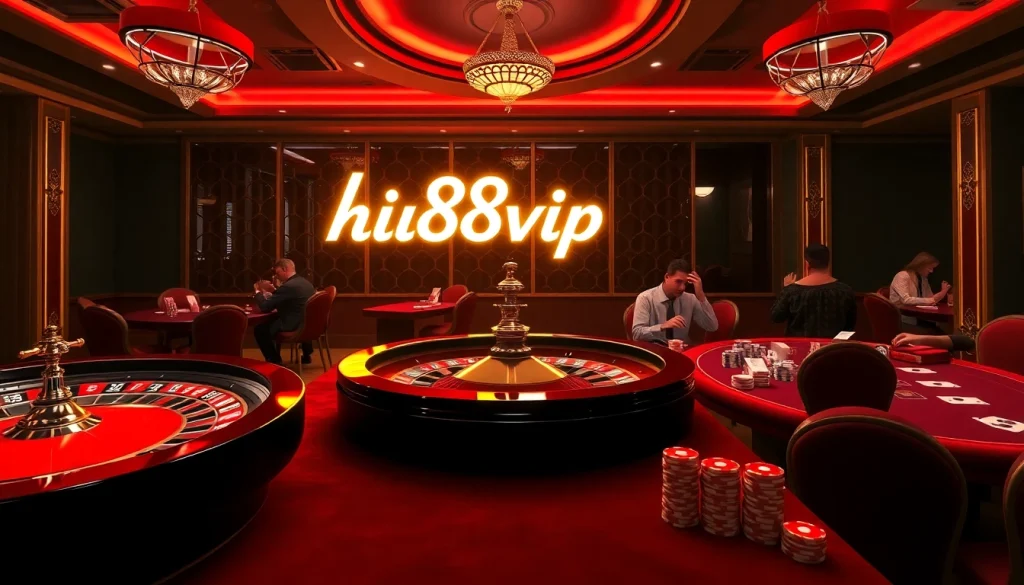 Feel the excitement of hi88vip6 as players engage at a vibrant roulette table.