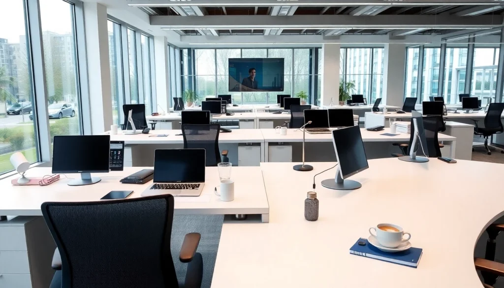 Showcasing modern uk phone systems in a professional business office setting.