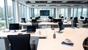 Showcasing modern uk phone systems in a professional business office setting.