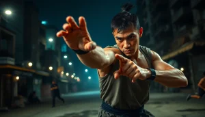 Experience intense action in a Martial Arts Thriller with a skilled fighter in an urban setting.