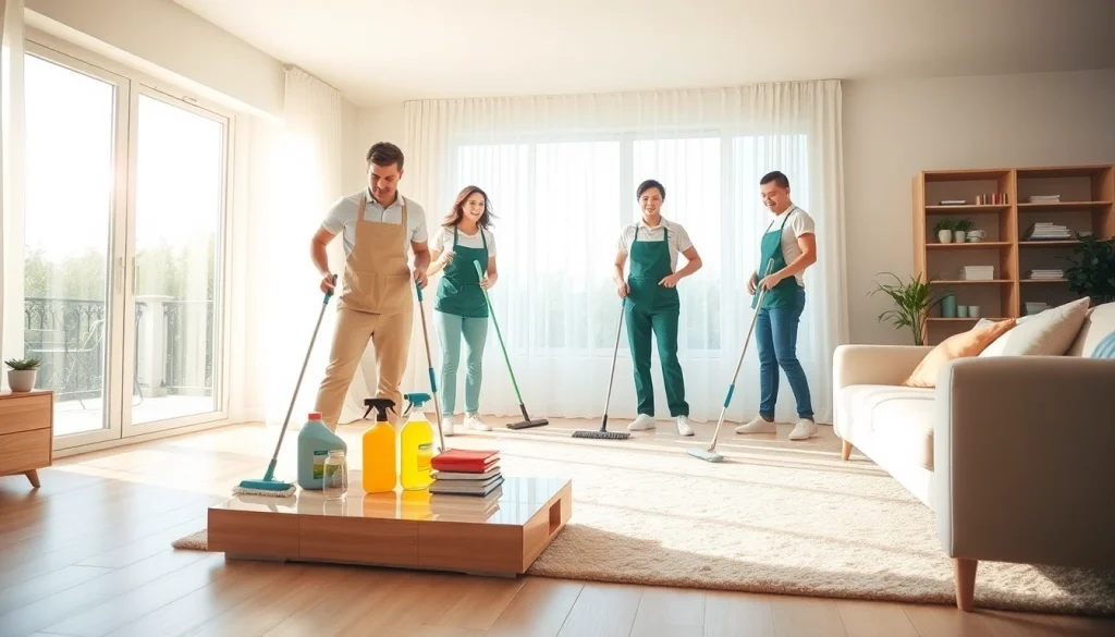 Cleaning Service team providing professional cleaning in a bright, tidy living space.