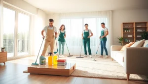 Cleaning Service team providing professional cleaning in a bright, tidy living space.