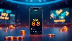 Experience the MV 88 mobile app interface, showcasing a user-friendly gambling platform with engaging features and vibrant colors.