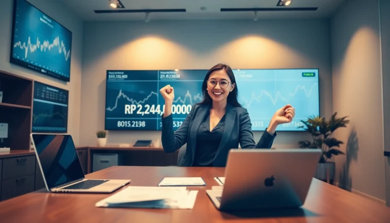 Financial success celebrated at BOX138, showcasing a professional office scene.