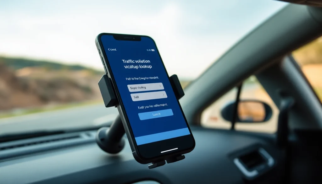 Check traffic fines easily through https://finecheck.cy on a smartphone with serene road scenery.