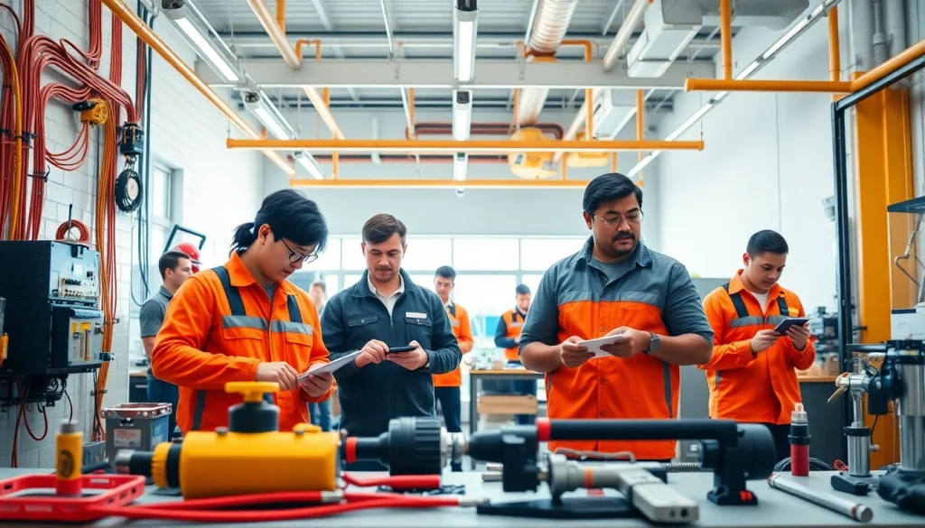 Students learning trade skills in southern California at a hands-on vocational school.