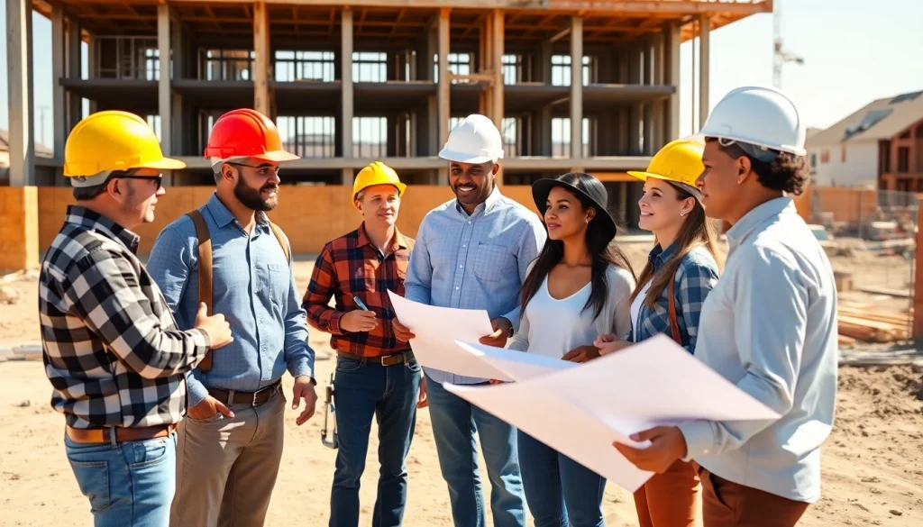 Connect with the Texas association of builders at a vibrant construction site with professional builders engaging.