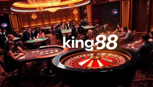 Experience the excitement of king88 with players at a luxurious online casino table.