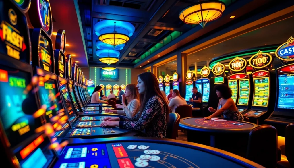 Explore exciting gaming experiences at https://f8betink.io/ with players enjoying a vibrant casino atmosphere.