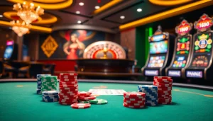 Tải App XN88 to join the thrilling casino experience featuring elegant poker tables and vibrant slot machines.