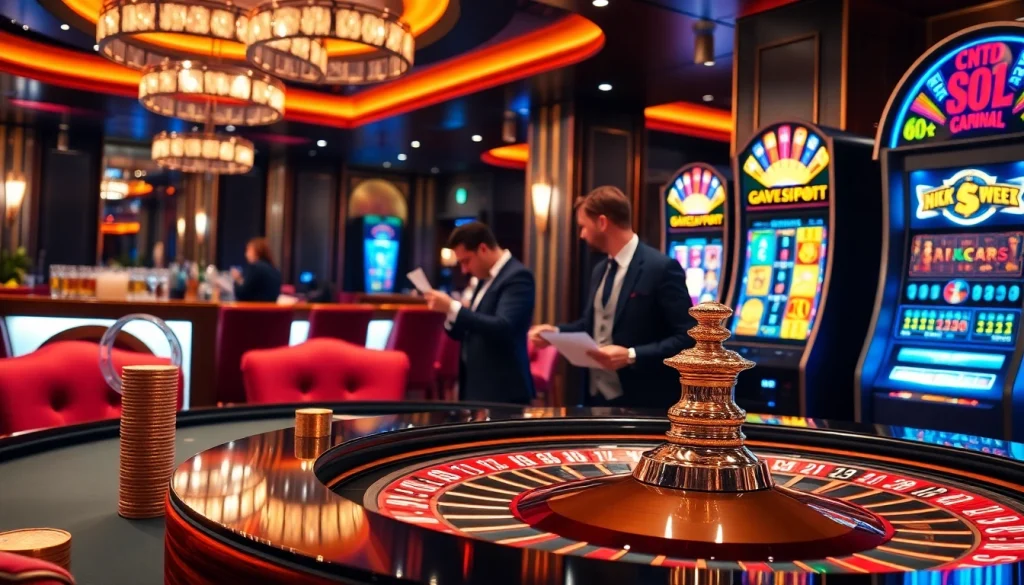 Experience the thrill of gambling at https://32win.football/ with a luxurious casino ambiance, engaging players, and roulette table.