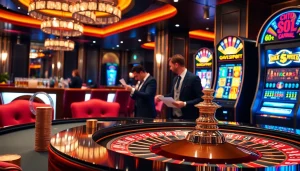 Experience the thrill of gambling at https://32win.football/ with a luxurious casino ambiance, engaging players, and roulette table.