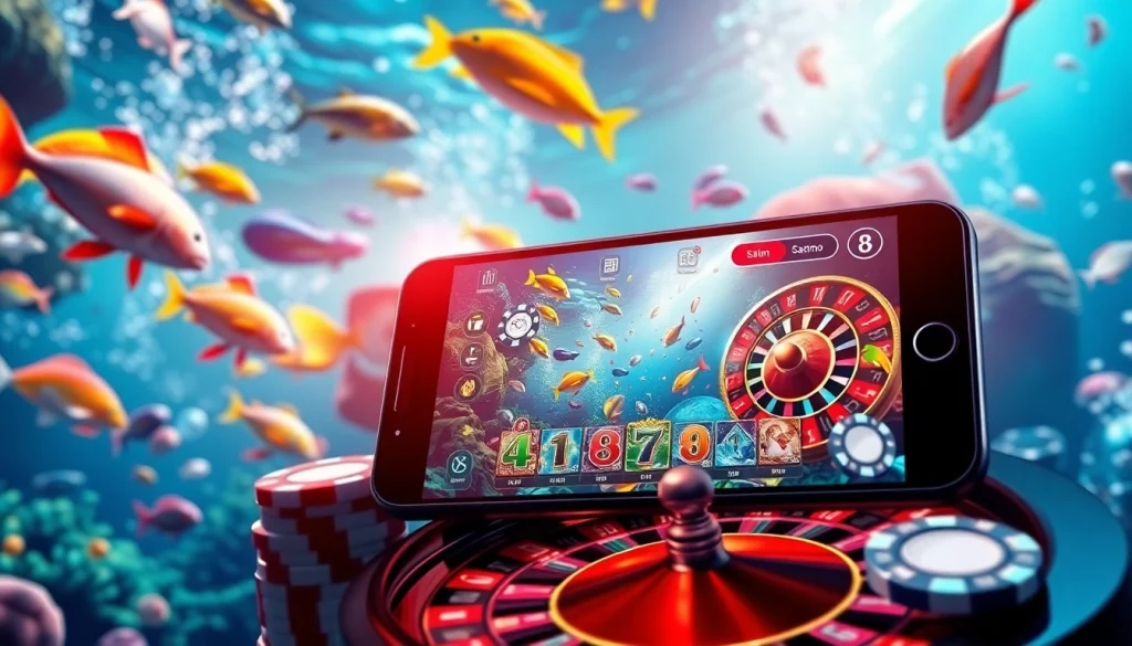 Shooting fish for rewards in the bắn cá đổi thưởng game, vibrant underwater scene.
