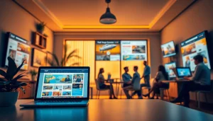 Engaging workspace showcasing Hela Ad advertisements on digital screens, reflecting community and opportunity in Sri Lanka.