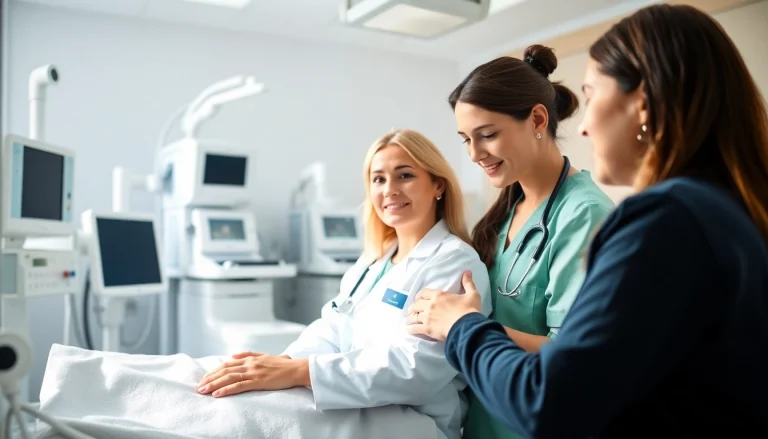 Healthcare professionals at https://www.medexdtc.com engaging with patients in a welcoming clinic.