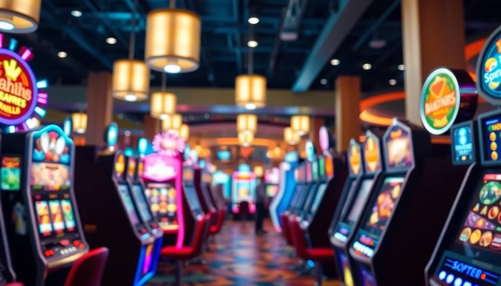 Engage with immersive winmy slot machines in a lively casino setting filled with excitement.