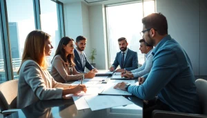 VAT Services in UAE professionals discussing tax compliance in a modern office.