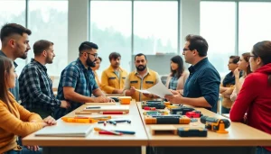 Engaged students learning essential skills at trade schools oahu in a modern classroom.