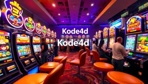 Kode4d online gaming environment featuring vibrant slot machines and engaged players.