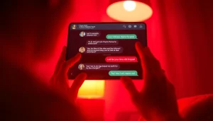 Engaging ai chat porn interface with intimate, inviting atmosphere and vibrant colors.