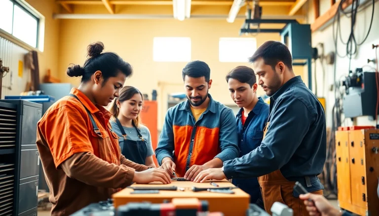 Students collaborating on projects at trade schools Oahu, showcasing teamwork and hands-on learning.