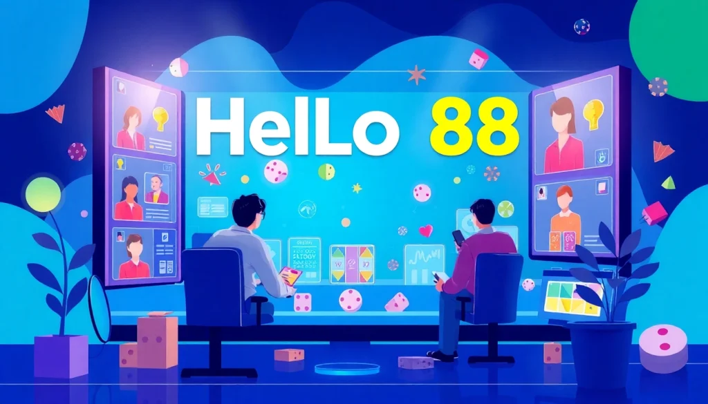 Hello88 online gaming interface showcasing interactive betting elements in a vibrant, modern environment.