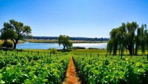 Experience scenic beauty of Clarksburg CA with tranquil vineyards by the Sacramento River.