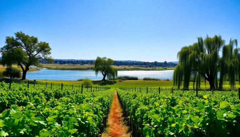 Experience scenic beauty of Clarksburg CA with tranquil vineyards by the Sacramento River.