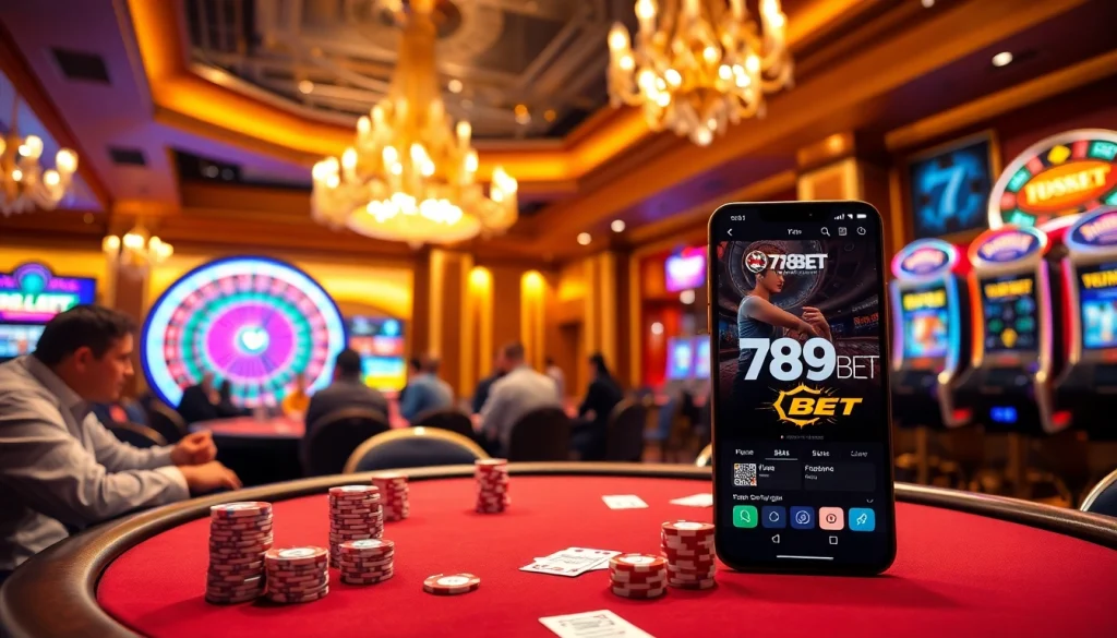 Engage in high-stakes excitement with 789BET đăng nhập at a vibrant casino scene.