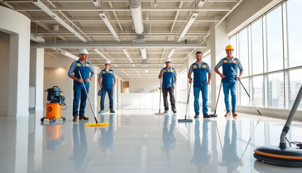 Expert post construction cleaning service revitalizing a new office space with impeccable shine.
