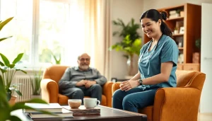 Enhancing comfort and well-being in senior care austin tx with a caregiver and senior in a homely setting.