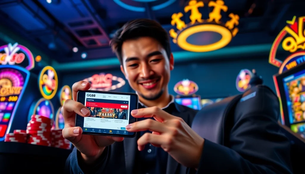 Interactive user experience on Trang chủ GG88 showcasing modern casino gaming.