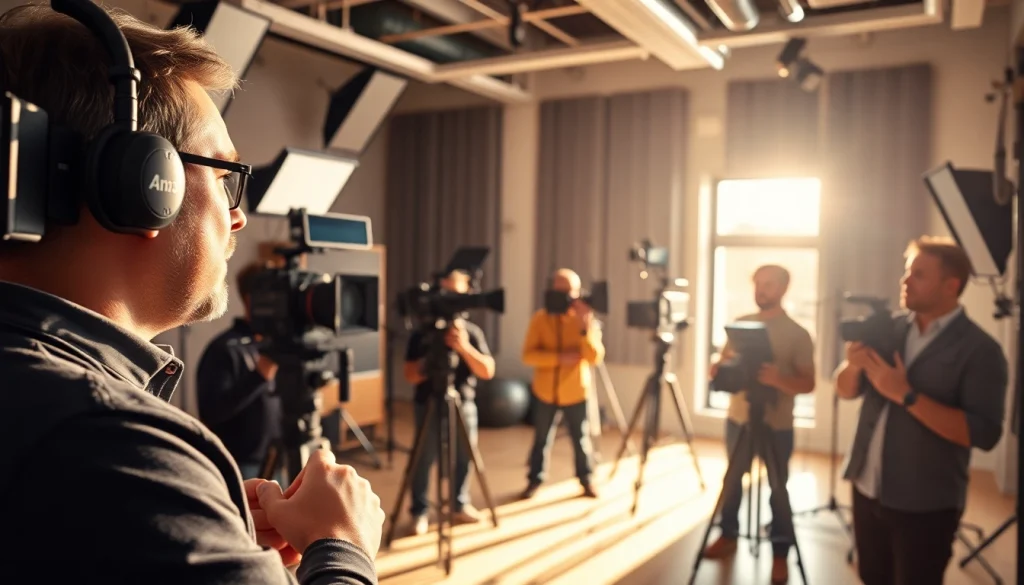 Engaging video production edmonton workspace showcasing a collaborative team environment.