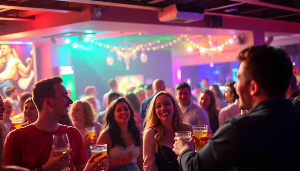 Profitez de l'ambiance d'un social club majorque vibrant avec des amis souriants.