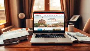 Nuvelios.org에서 제공하는 여행 정보와 가이드로 여행 계획을 세우는 모습