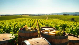 Discovering the beauty of Sacramento Wineries amidst serene vineyard landscapes and rustic wine barrels.