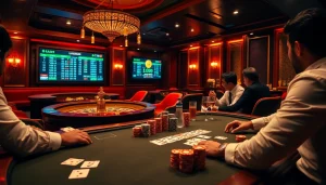 Experience the thrill of betting on Jeetbuzz Bangladesh with vibrant casino visuals, including poker tables and roulette wheels.