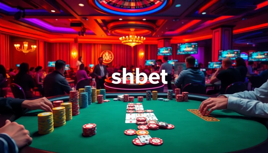 Experience the thrill of gaming at shbet with exciting action at a vibrant casino table.