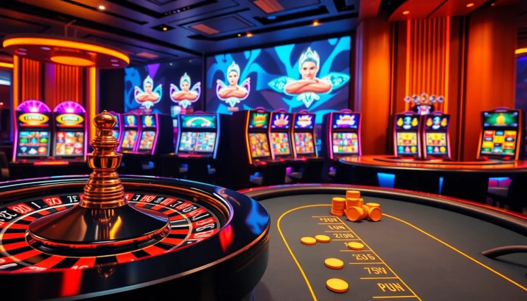 Experience the thrill of gaming at https://qh88p2.com/, featuring vibrant casino tables, spinning roulette, and luxurious poker chips.